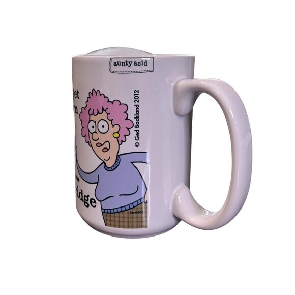 Aunty Acid Happy Place The Fridge White Ceramic Coffee Mug 15 Ounce - Picture 2 of 5